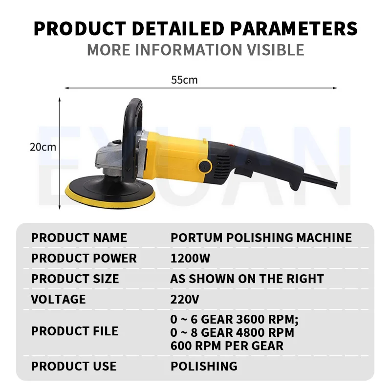 Car Waxing Machine Multi Speed Portable Car Beauty Polishing Machine Glazing Adjustable Speed Polishing