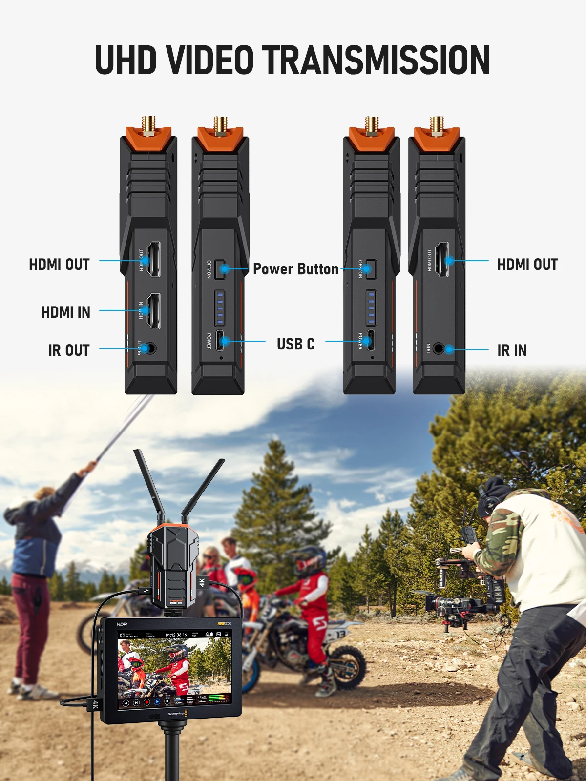 200M Wireless HDMI Extender HD 1080P Video Transmitter Receiver for Camera Camcorder Live Streaming PC To TV Support Battery,fpv transmitter receiver
