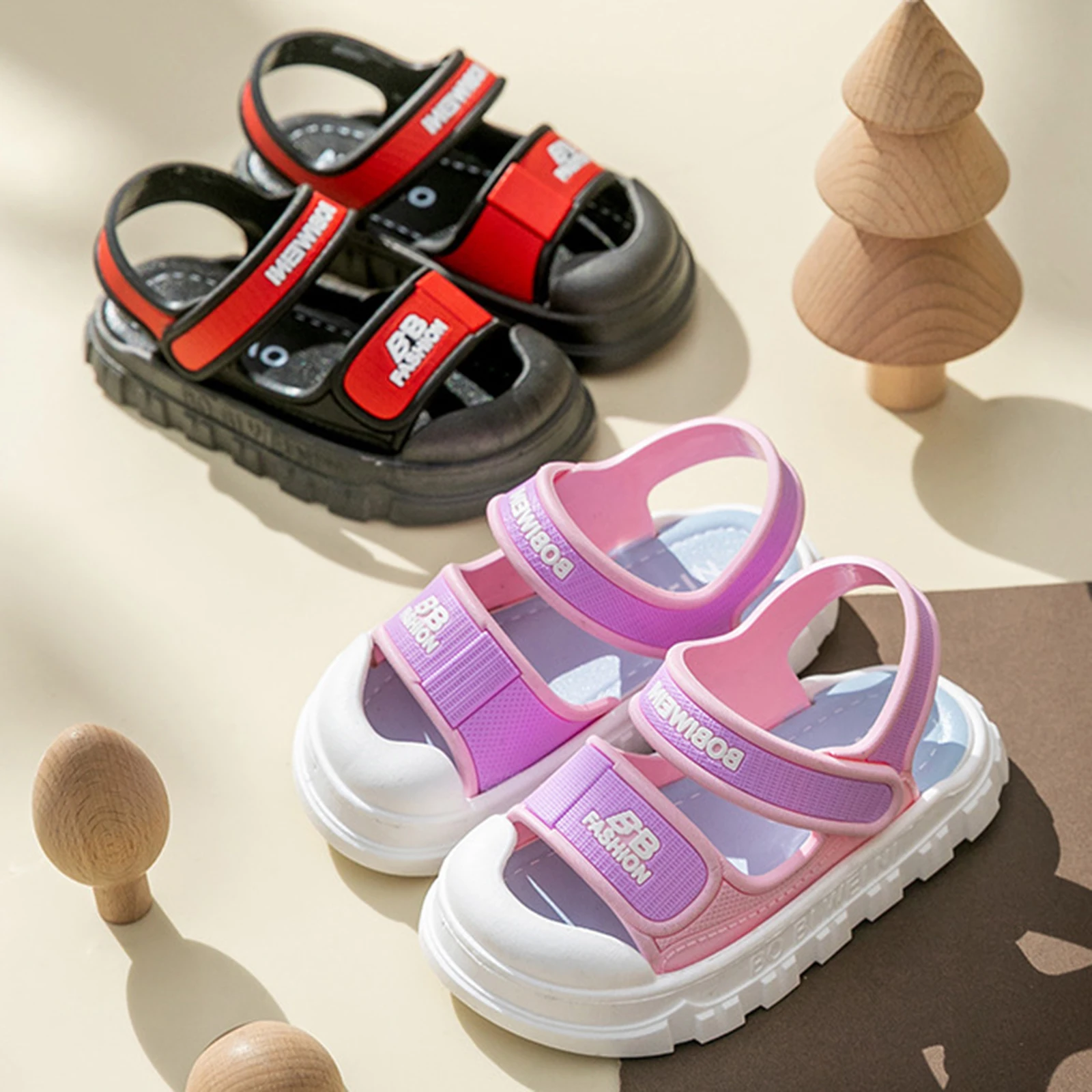 Toddler Boys Girls Summer Sandals Casual Outdoor Sport Sandals Non-Slip Sole Beach Shoes Cute Infants Kids Flats Shoes