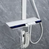 Back Spray Piano Digital Bathroom Shower System Faucet Rain Shower Head White Spa Waist Spray Piano Thermostatic Bath Shower Set 2