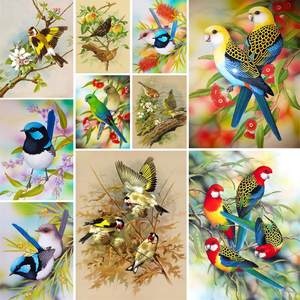 Meian Tier Vogel Cartoon Gedruckt Leinwand Kreuzstich Kit DIY Stickerei Handwerk Handgemachte Malerei Stricken Promotions Paket – Detail 11