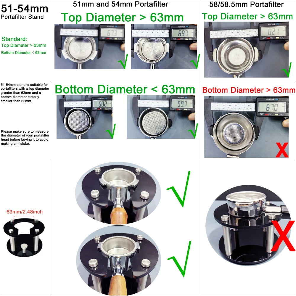 Description Picture 2 of item51/54/58mm Coffee Portafilter Holder,Espresso Tamper Stand, Espresso Holder Fits 51/54/58mm Portafilters(Only Sell Stand)