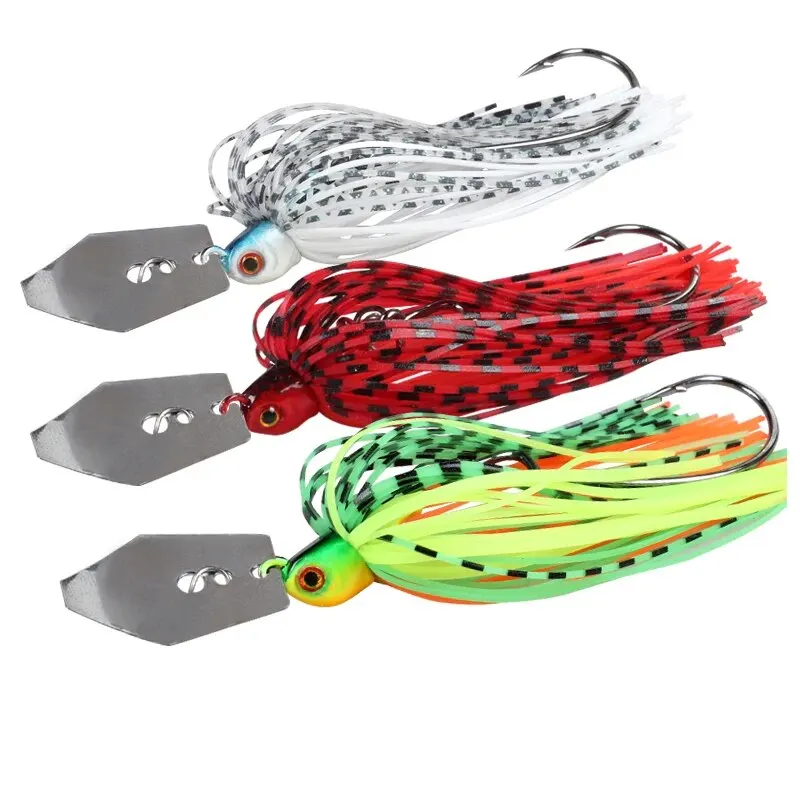 Fishing Lures 3pcs 94mm 9g Blade Metal Bait With Rubber Skirt