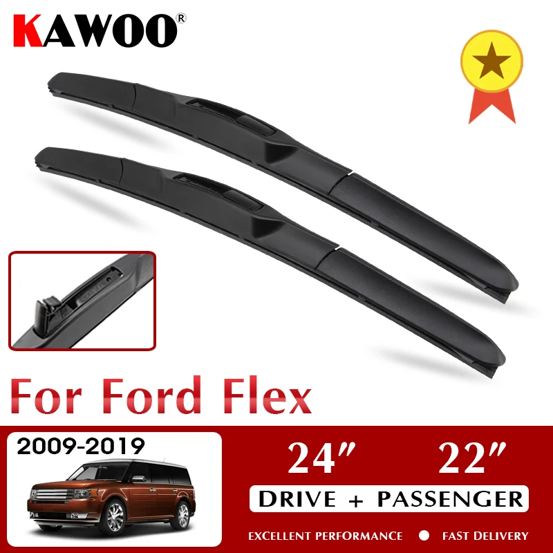 

KAWOO Wiper Front Car Wiper Blades For Ford Flex 2009-2019 Windshield Windscreen Front Window Accessories 24"+22" LHD RHD