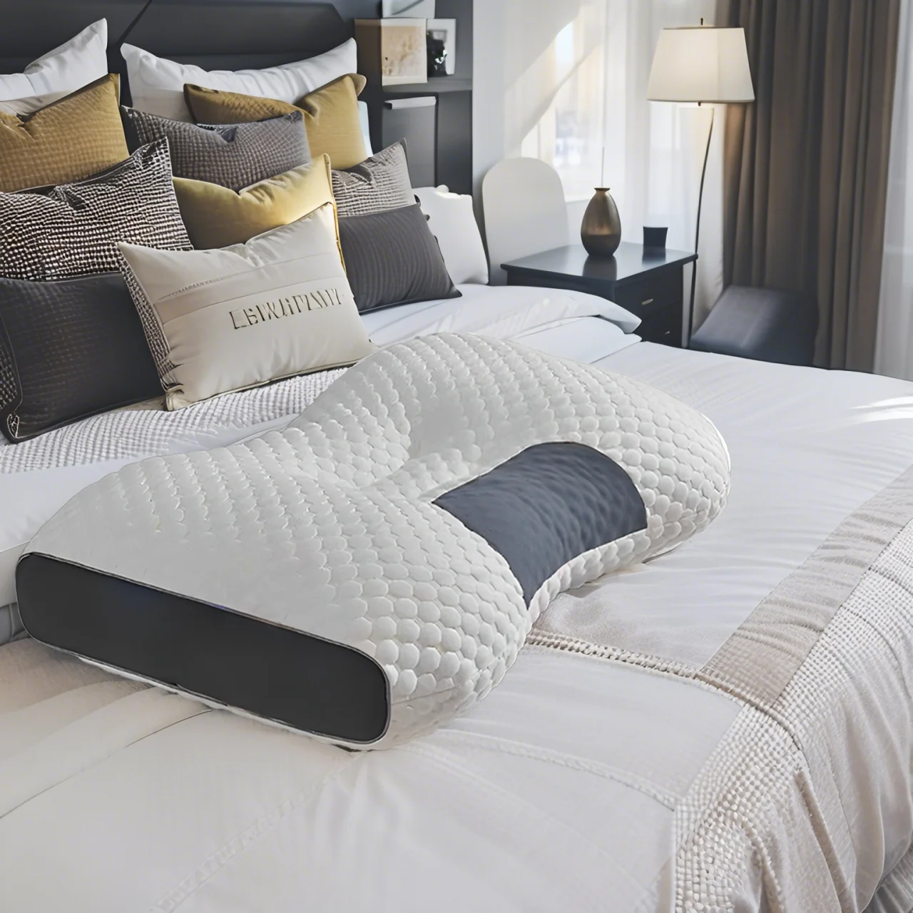 Neck Pillow Help Sleep And Protect Cervical Orthopedic The Pillow Household Massage Pillow For Sleeping Honeycomb Massage Pillow