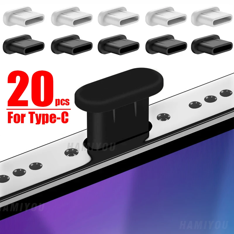 1-20 Pz Usb C Dust Plug Tipo C Anti Dust Cover Cap Porta Di Ricarica Del Telefono Spina Protettiva Per Iphone 15 Pro Samsung Xiaomi