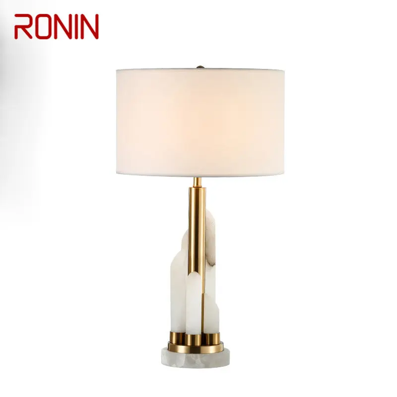 

RONIN Contemporary Bedside Table Light Luxury Marble Design Desk Lamp Home LED Decorative For Foyer Living Room Office Bedroom