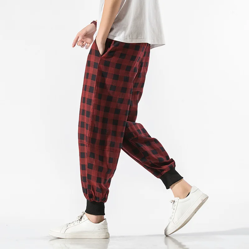 Japanese Ninth Pants Men's Loose Wide-leg Pants Chinese Style Linen Bloomers Men's Harem Pants