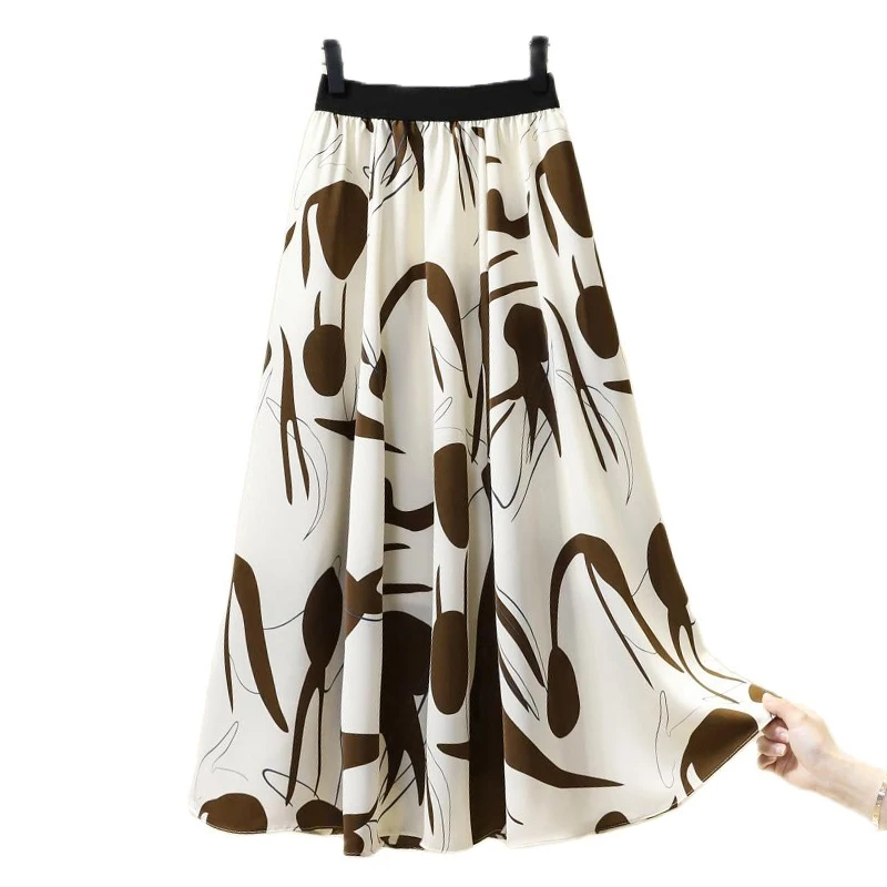 

Printed Chiffon Long Elegant High-Waisted Women'S Summer Skirts Korean Style Skirt Fashion 2023 Harajuku Clothes Kawaii