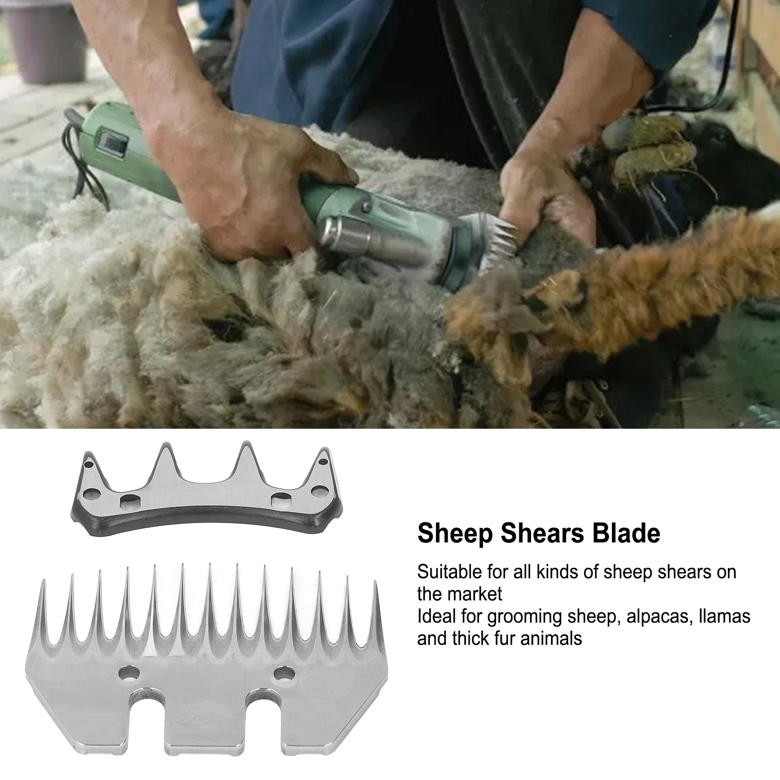 Hair Clipper Blade Sheep Shears Blade Straight 13 Tooth Electric Wool Cutter Goat Clipper Scissor Replacement Part