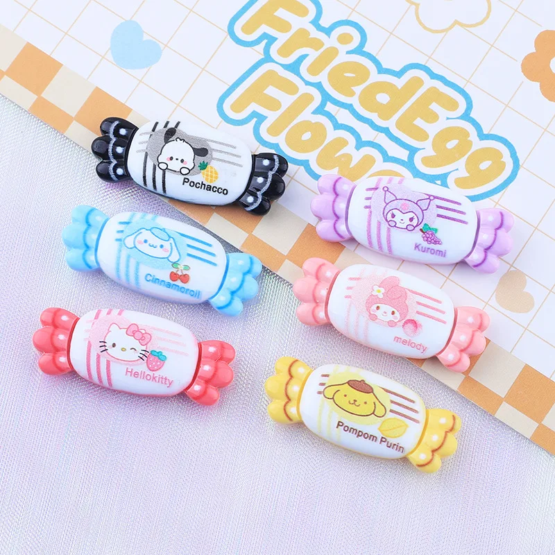 

10Pcs Sanrio Kawaii Anime Kuromi Pachacco Diy Accessories My Melody Cute Cartoon Cinnamoroll Phone Case Patch Toy for Girls