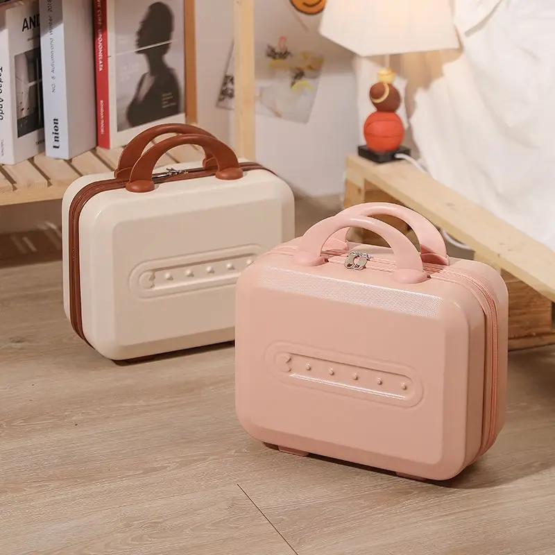 Small Handheld Luggage Box Women's 14 Inch Makeup Box Travel Organizer Case Mini Suitcase Can Hang Large Festival Gift