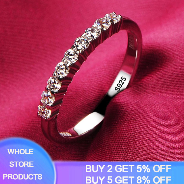 Fade Luxury Original Rings For Women Engagement Gift Proposal Jewelry Bride Wedding Bands Allergy Free (Sent Earrings)