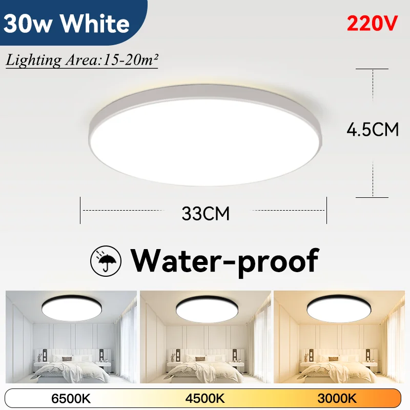 Ip44 إضاءة مقاومة للماء ضوء السقف مصباح الحمام 15...