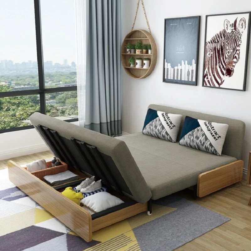 Sofa bed folding dual purpose multi functional retractable double small