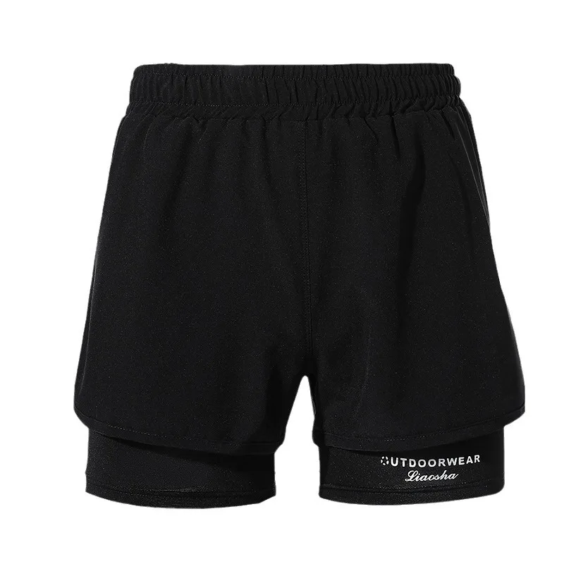 ملابس سباحة فضفاضة وعصرية للرجال بطبقة مزدوجة مضادة للمحريرة، ملابس سباحة سريعة الجفاف لمدة خمس دقائق، سباحة رياضية على الشاطئ