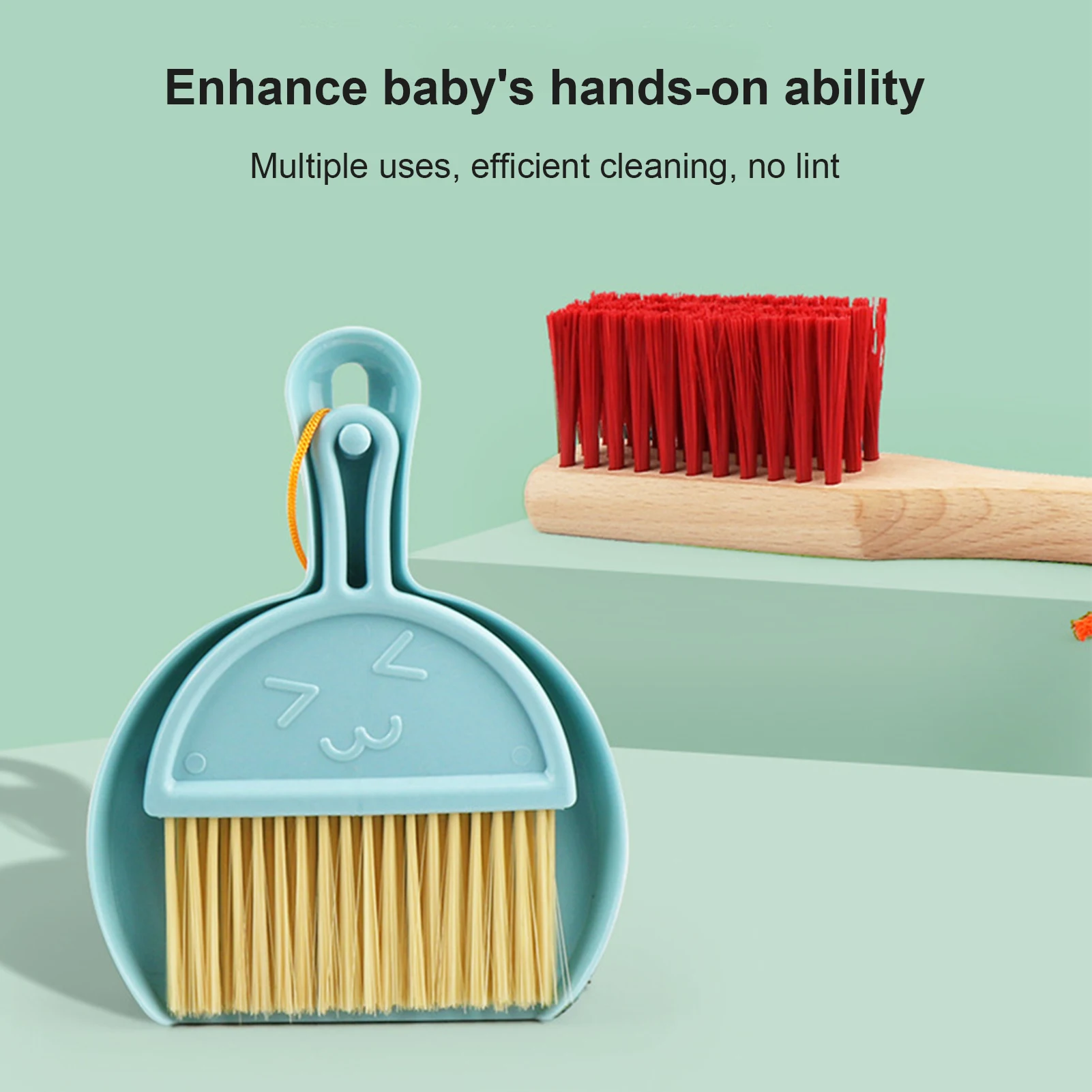 6 Pcs Children Pretend Play Wooden Broom Mop Cleaning Tool Toys Brain-Training Toy for Kids Educational Learning Toys