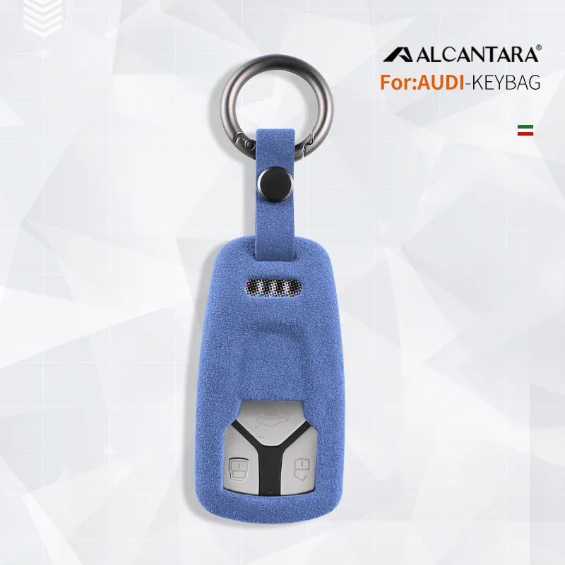 

Alcantara Car Key Case Cover Holder Key Shell Buckle For Audi A4 B9 A5 A6 8S 8W Q5 Q7 4M S4 S5 S7 TT RS