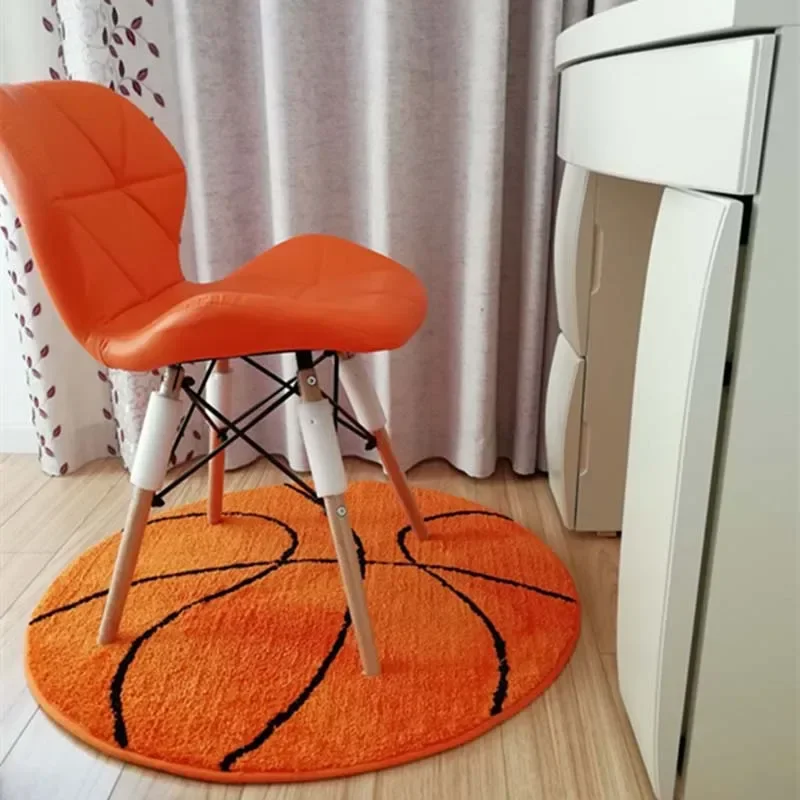 3D Polyester Anti Slip Ball Round Fluffy Carpet Computer Chair Pad Football Basketball Living Room Mat Children Bedroom Rugs
