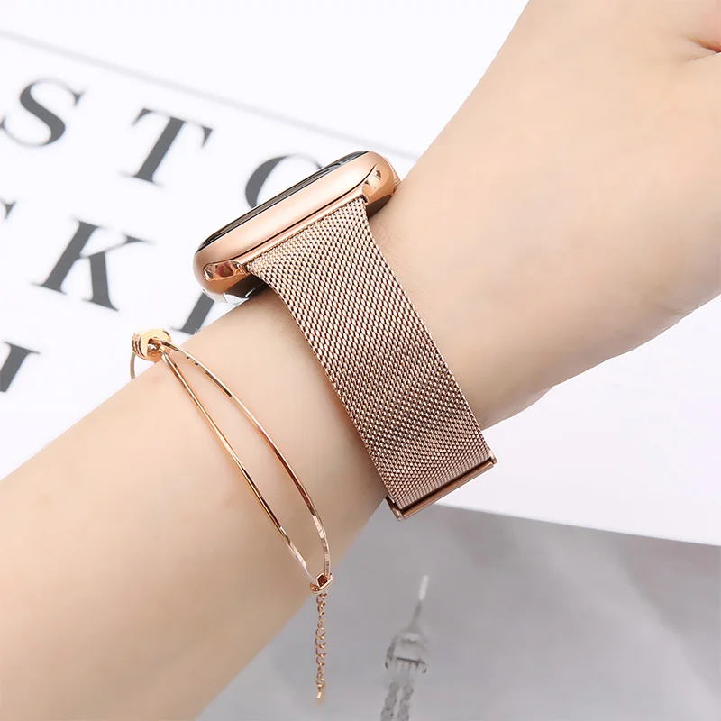 Gold Milanese Apple Watch ArmbÃ¤nder Frauen Milanaise Armband