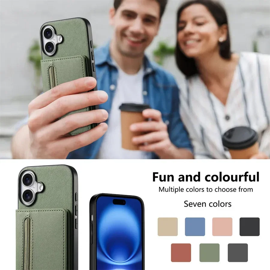 Luxury Zipper Leather Wallet Back Cover - Premium Case and Etui