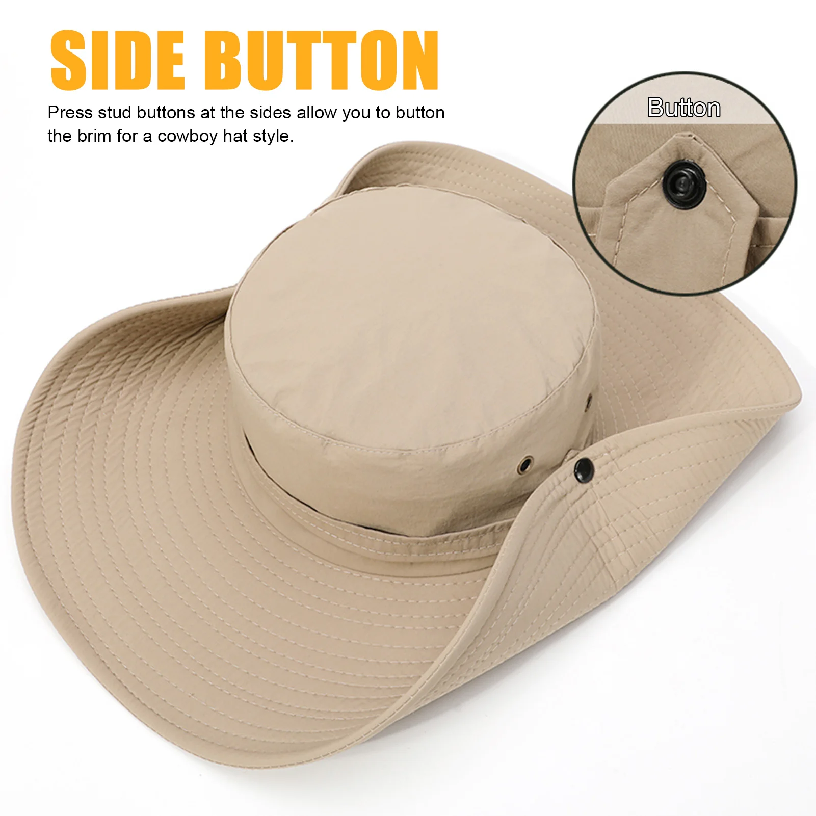 Sun Hat Wide Brim UV Protection Foldable Bucket Hat for Fishing Hiking Camping 12cm Brim Women Men