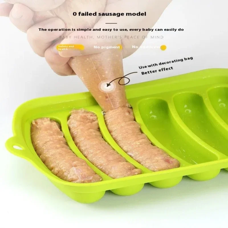 Silicone Sausage Maker Mould 6 Cavity DIY Kitchen Tool