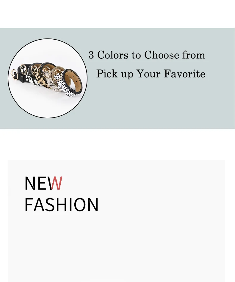 2024 New Women Leopard Snake Zebra Pattern Snakeskin Cos Skin Cricle Pin Golden Buckle Belts for Dress Jeans Suits