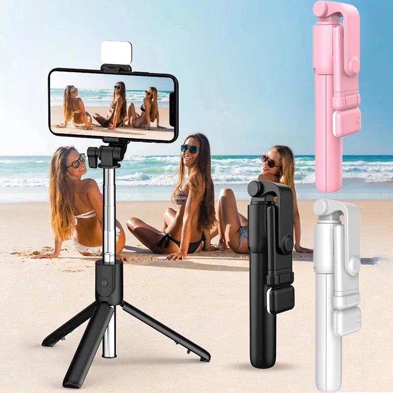 Enhanced Portable Bluetooth Selfie Stick with Wireless Remote and Tripod Functionality