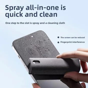 Salvietta detergente spray 2 in 1 per schermo del telefono, tablet, kit di pulizia touchscreen per auto con panno in microfibra, sicuro ed efficace