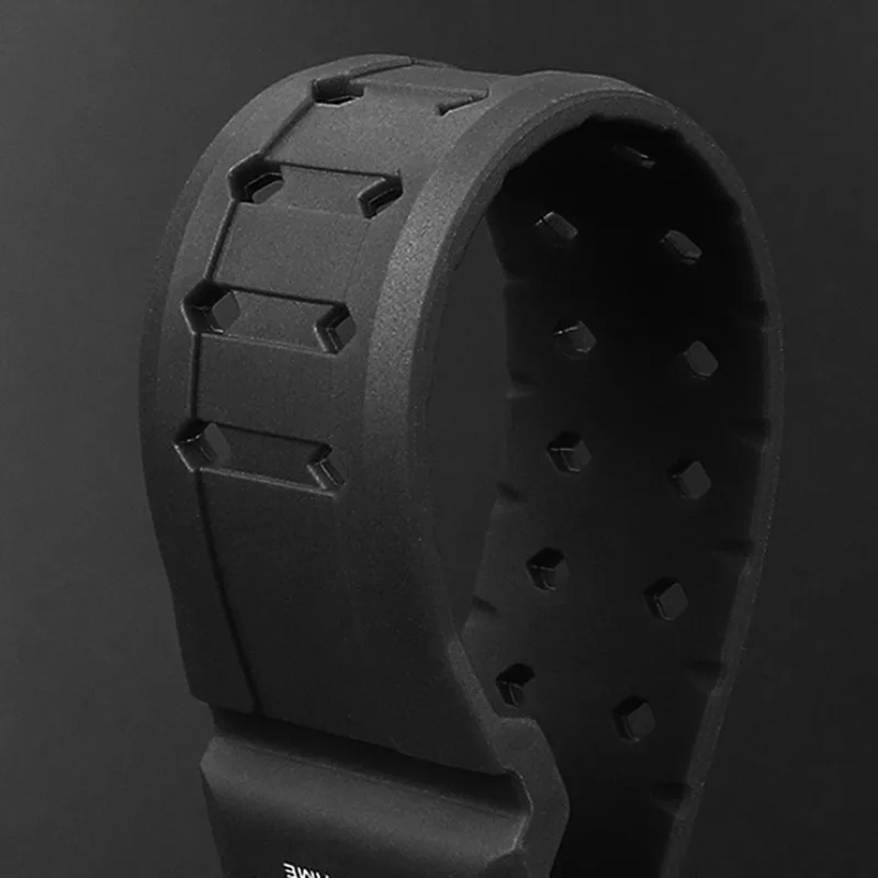 Sport Waterproof Silicone Watch Strap in Black and Orange