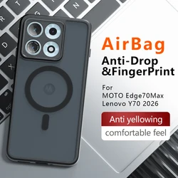 Magsafe Shockproof Hard Matte Magnetic Wireless Charging Phone Case for Moto Edge 70 Max (Black)