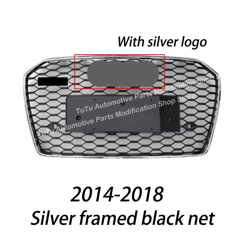 아우디 A6 4G C7 2014-2018용 프론트 범퍼 그릴, RS6 스타일 자동차 메쉬 그릴, 후드 프로텍터 커버 액세서리 튜닝