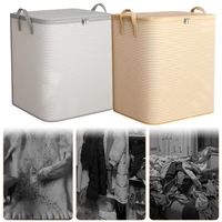 Large Capacity Household Quilt Storage Box Foldable Clothes Quilt Storage Bag with Zipper Non-Woven Bedroom Dormitory Mobile Box 2