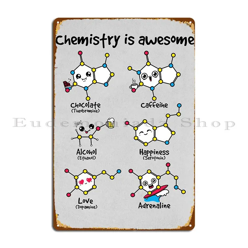 

Chemistry Is Awesome Metal Plaque Poster Customize Funny Club Wall Mural Cinema Tin Sign Poster