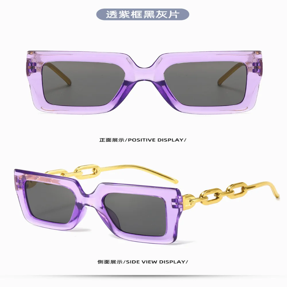 Women Fashion Sunglasses Oversized Frame Women Glasses Brand Designer Square Glasses Uv400 Golden Leg Eyewear Acessories