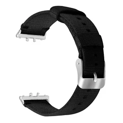 Adjustable Nylon Sport Strap with Stainless Steel Clasp - Premium Bracelet Accessory - Samsung Galaxy Fit 3 (Black)