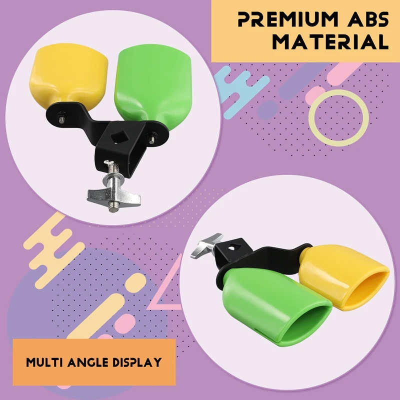Double Cowbell Bell Music Drum Cowbell High Low Sound Knocker Drum Percussion Instrument Part Accessories