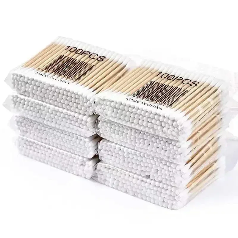 Cotton Swab Cleaning Sticks Double Head Women Makeup Cotton Buds Tip Swab Healthy Cleaning Tools 1-20Packs(100Pcs/Pack)