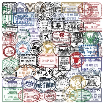 Vintage Passport Stamp Stickers 1