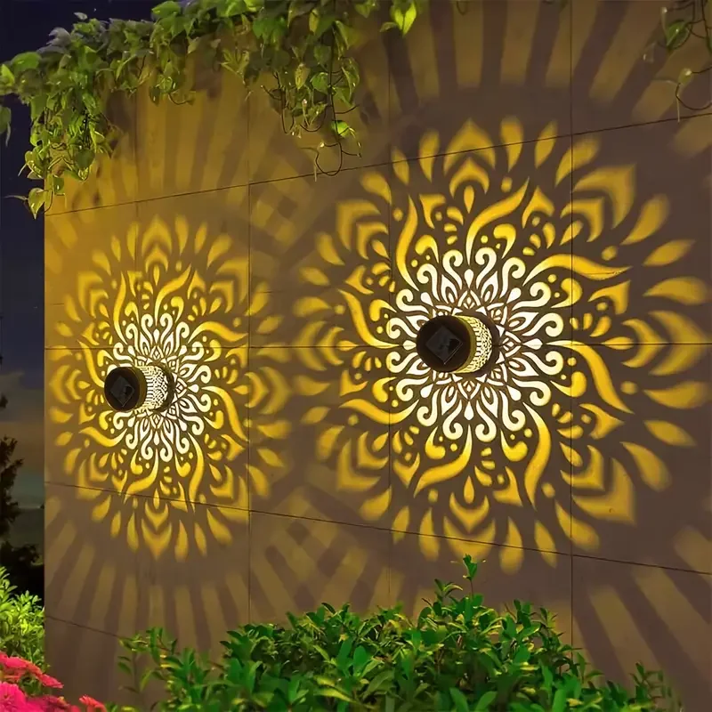 2pcs Solar Wall Lights Outdoor IP65 Metal Lanterns 1