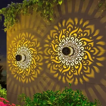 2pcs Solar Wall Lights Outdoor IP65 Metal Lanterns 1