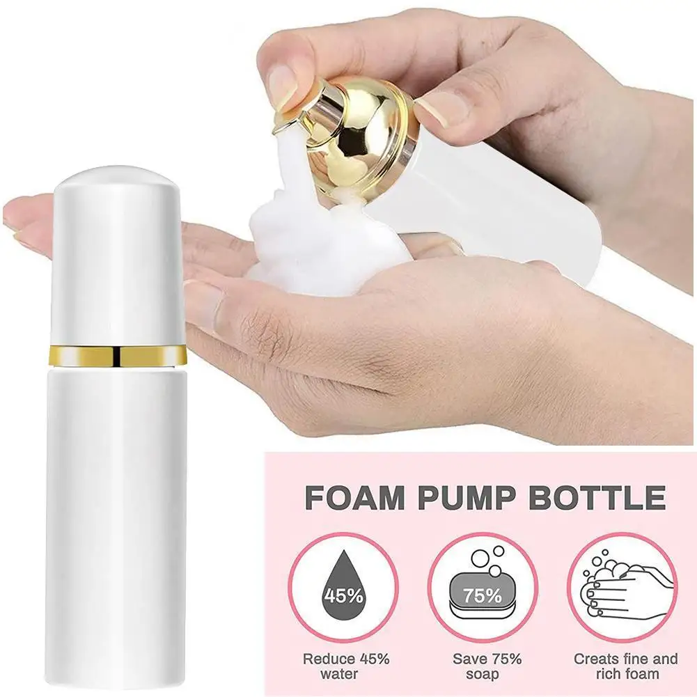 60ml Foaming Soap Bottle Empty Plastic Mousse Facial Cleanser Pump Bottle Refillable Lotion Shampoo Dispenser Mousse Bottle