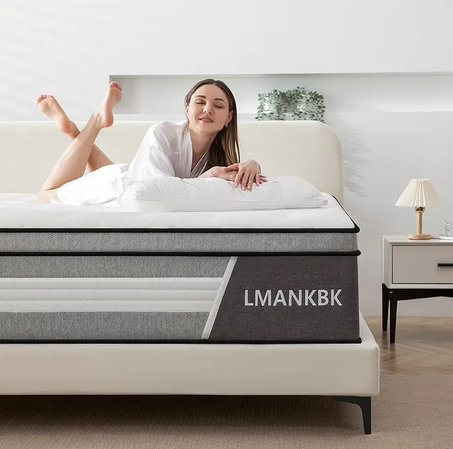 

Memory Foam Individually Wrapped Encased Coil Pocket Spring Mattress Pressure Relief Medium Firm Support 76"*80"*12"