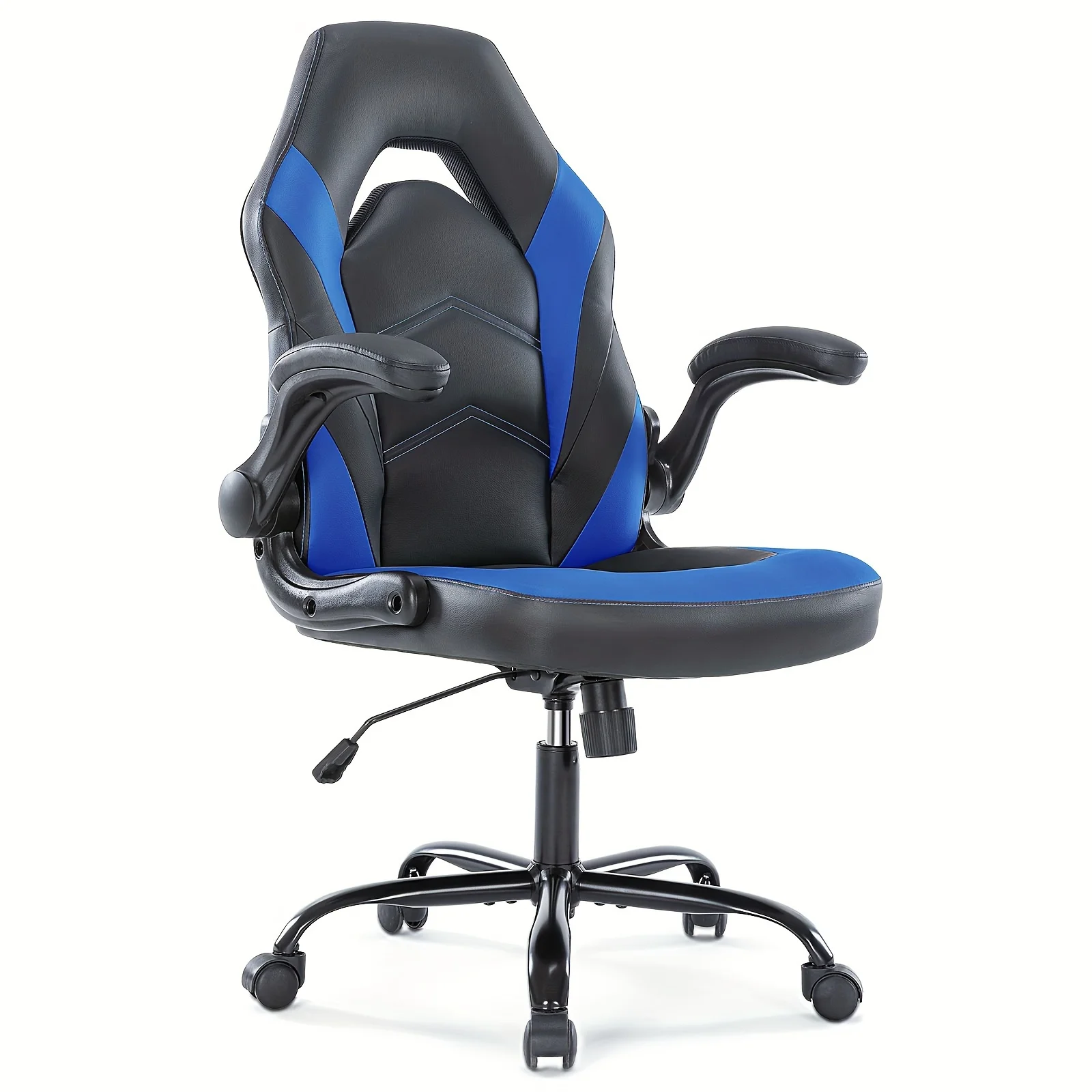 

1pc Ergonomic PU Desk Chair for Adults - Flip Arms, Comfortable Task Seating for Gaming & Office Work, Suitable for Men and Wome