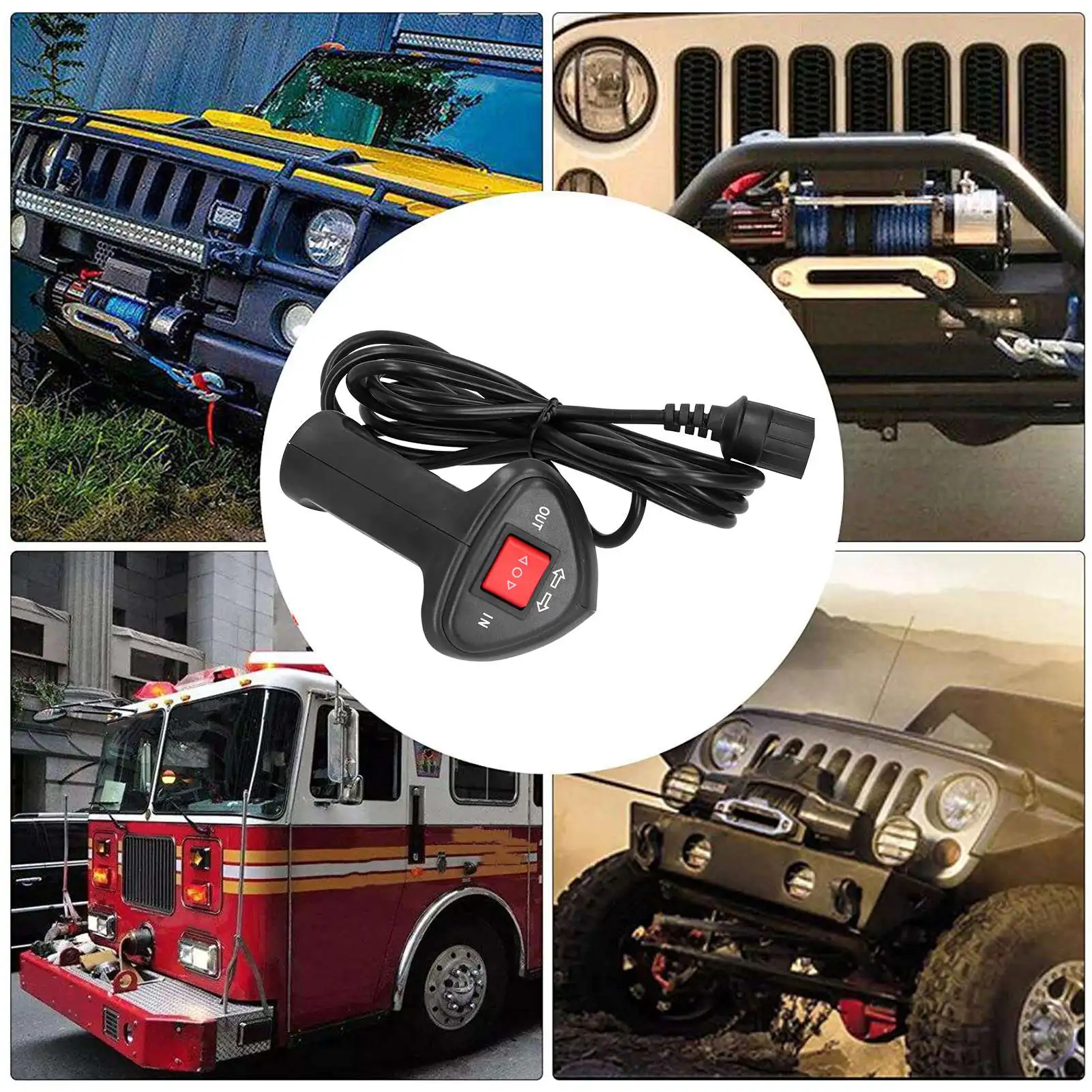 Electric Winch Remote Control Controller with 9.2ft Cable for Car Off-Road Vehicle Winch Remote Control Electric winch remote control