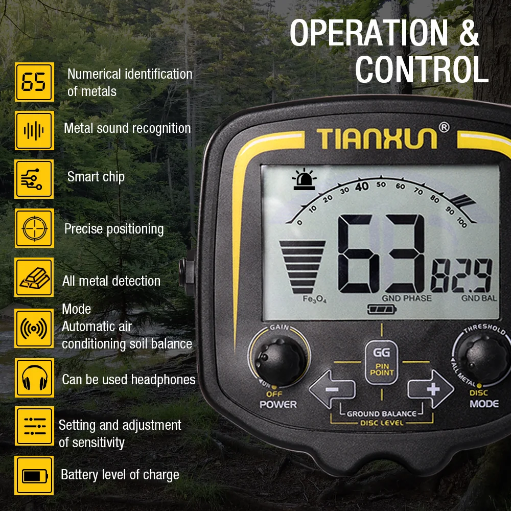 TX-850 Underground Metal Detector High Sensitivity Depth 2.5m Finder Pinpoint Detector