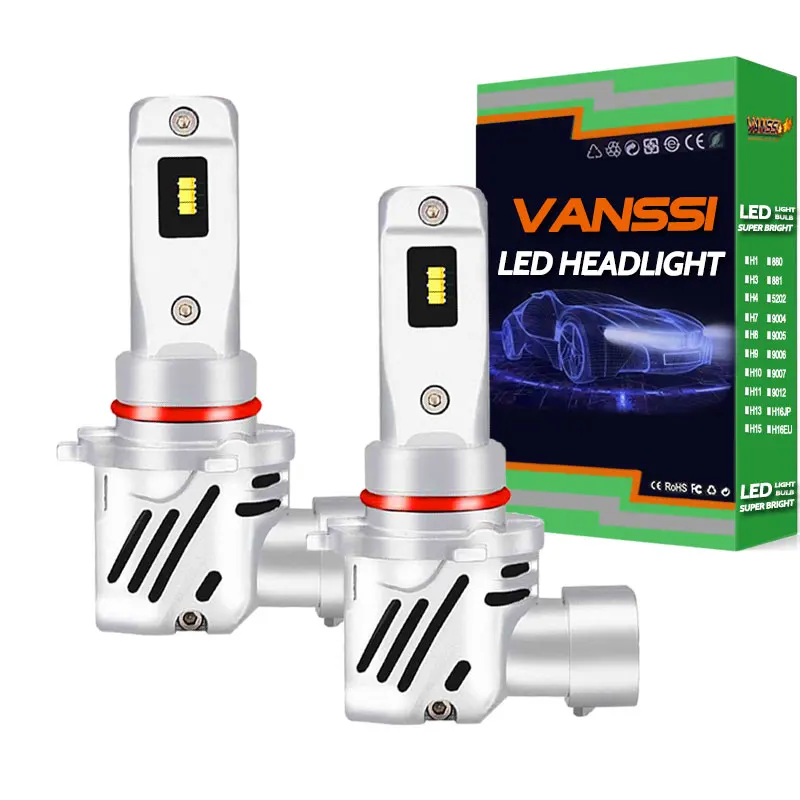 

VANSSI H11 LED Headlight Bulb,300% Brighter 12000LM 6000K White Conversion Kit 9005 HB3 9006 HB4 H7 H4 Wireless Headlight Bulb