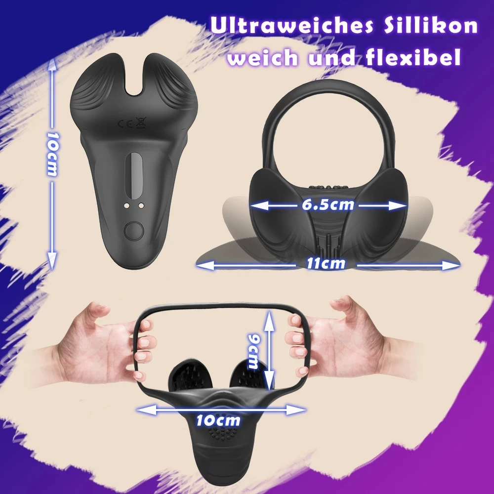Male Testicle Scrotum Stimulator Vibrator Penis Cock Rings Delay Ejaculation Prostate Massager Couples Sex Ring Sex Toys For Men Vibrator Sex Toy Male Sex Toys Penis Masturbator Vibrator Rings Silicone Delay Ring