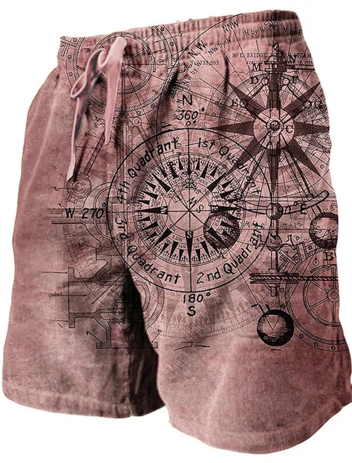 Men's Beach Pants Compass 3D Printed Shorts Men's Summer Breathable Shorts Fitness Street Shorts Men's Ropa Hombre 3